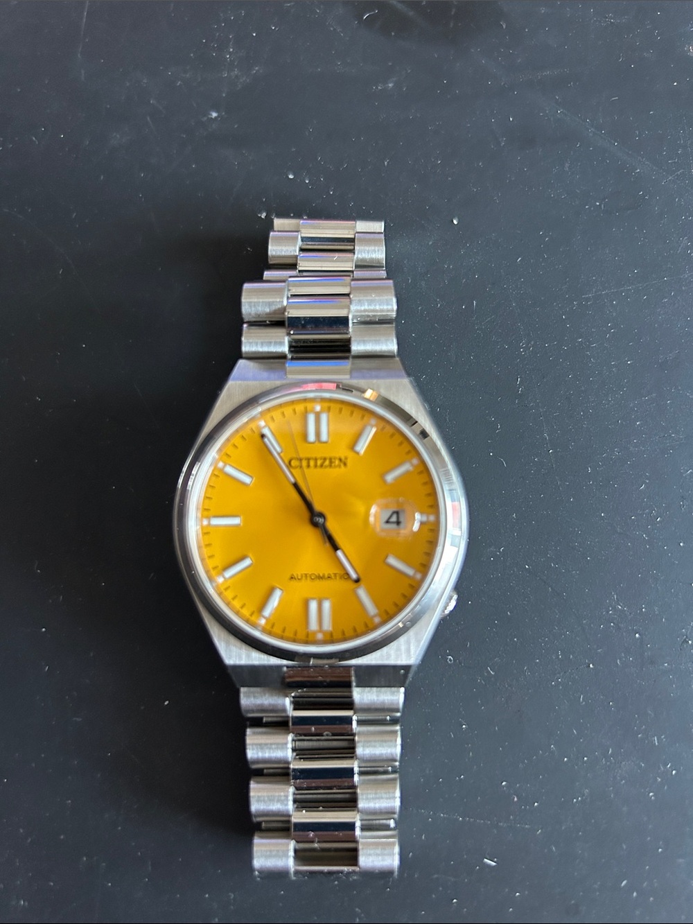 Citizen Tsuyosa Men's Stainless Steel Watch with Orange/ Yellow Dial 40mm